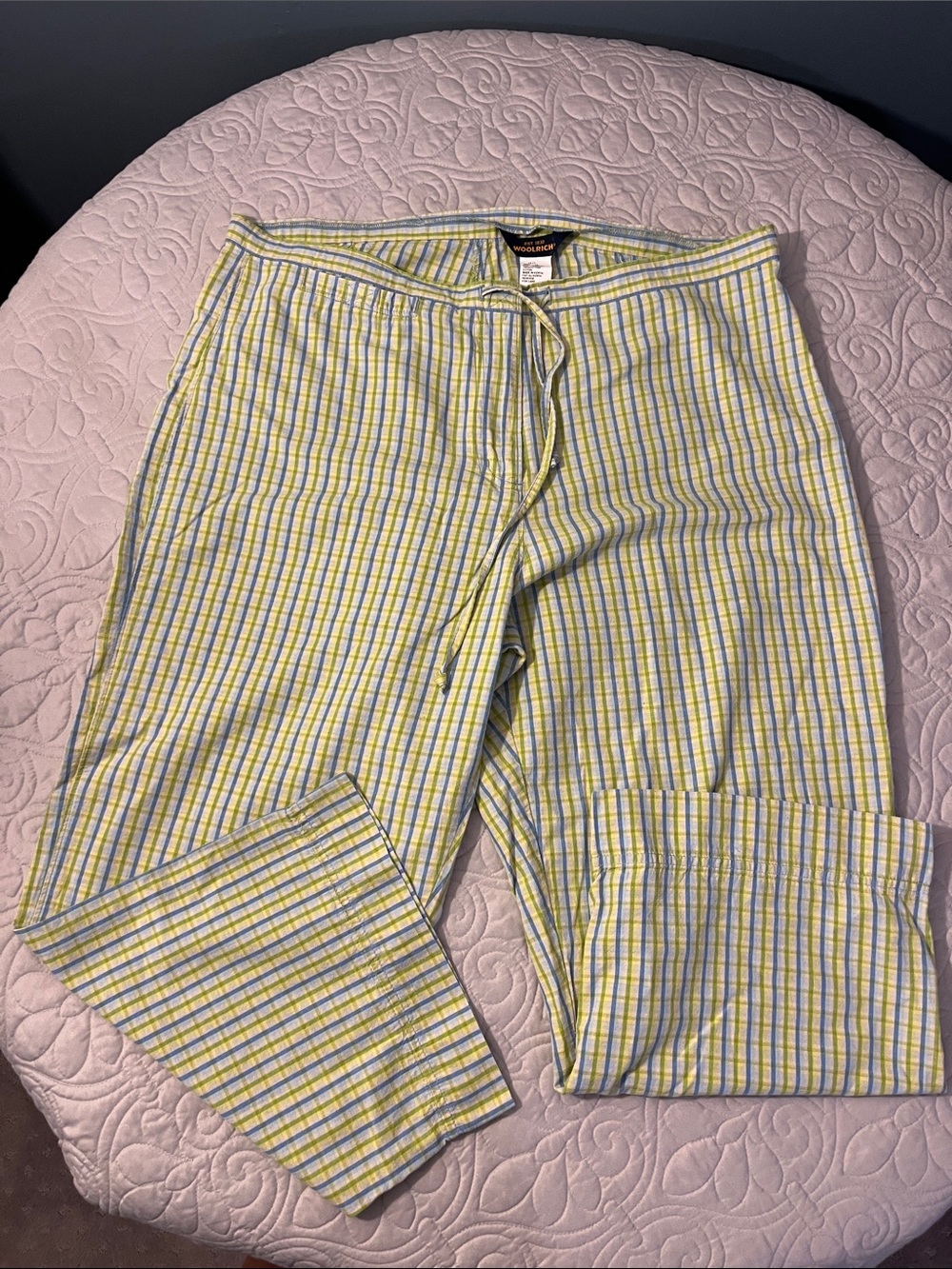 Woolrich Yellow and Blue Striped Capri Pants
